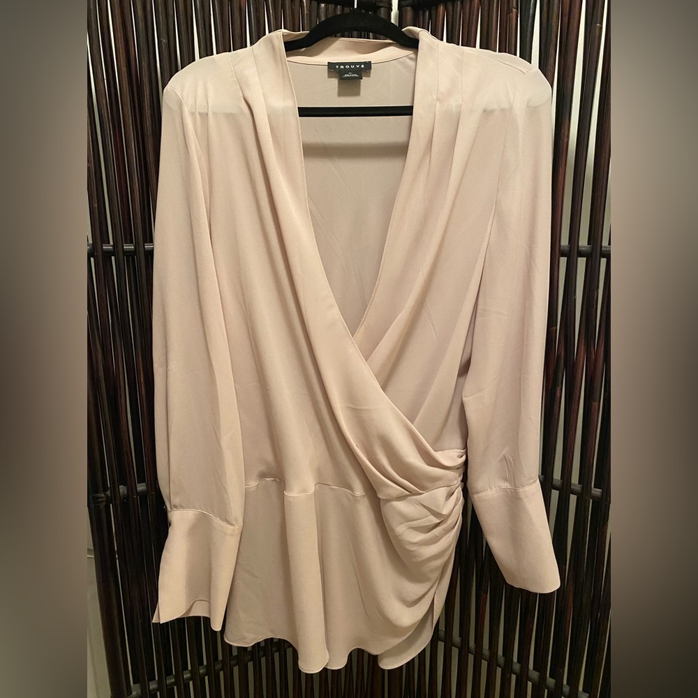 Elegant Cream Drape Blouse